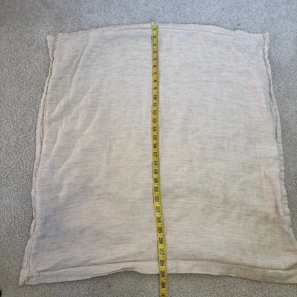 Restoration Hardware Relaxed Pinstripe Washed Cotton Linen Pillowcase 27x29